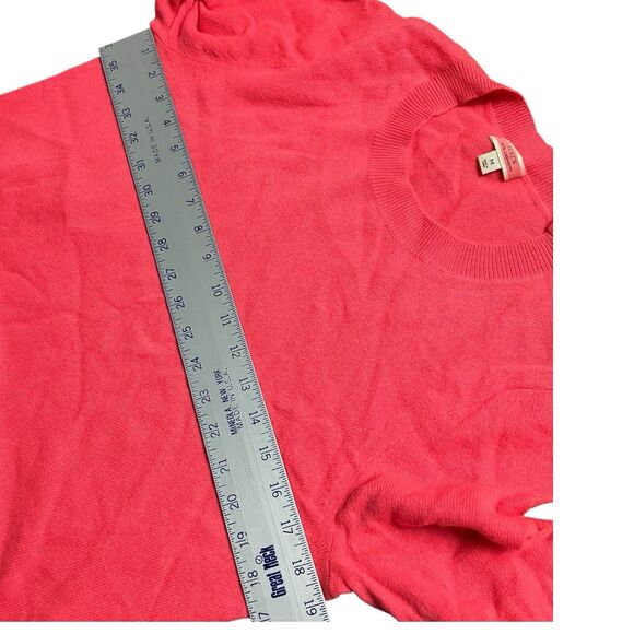 J Crew Sweater M Pink Cashmere Classic-fit Crewneck BA400 Neon Bright Soft New - Picture 4 of 10